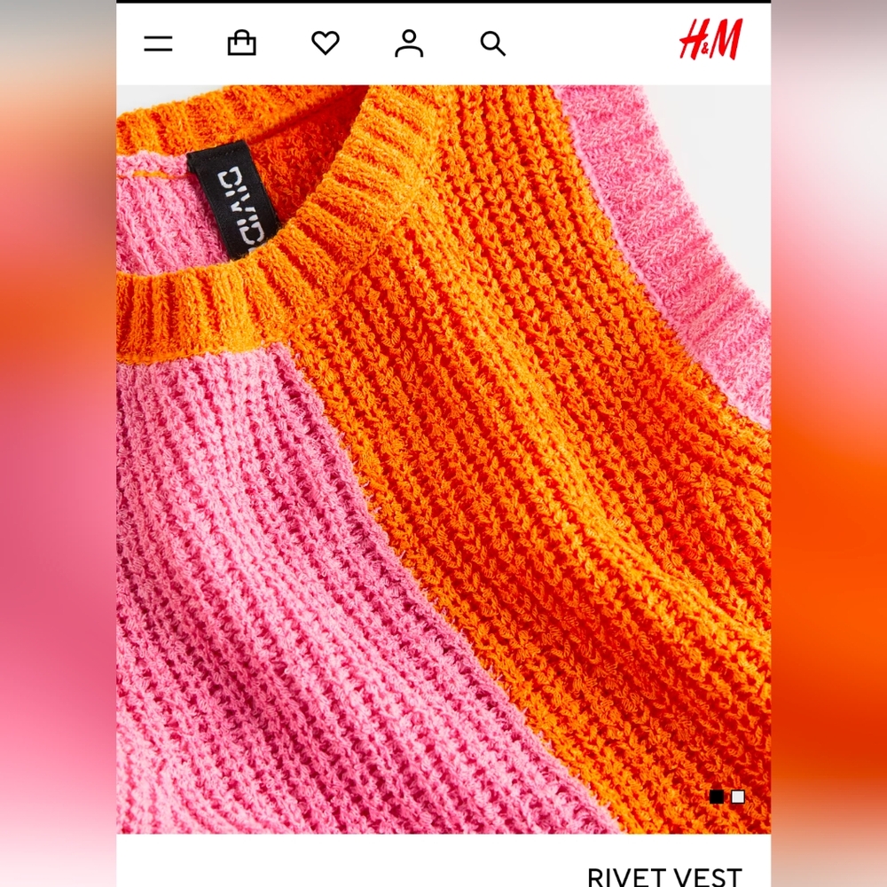 H&M Vibrant Multicolor Knit Tank Size Medium